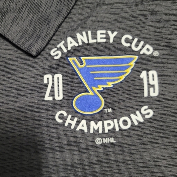 3/$15 🔴 St. Louis Blues Hockey Stanley Cup‎ Men's Gray Polo - Picture 3 of 5